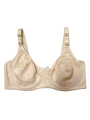 2 Pack Plus Size Sexy Bra Set Women's Plus Contrast Mesh Bow Detail Underwire