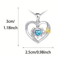 Turtle Starfish Pendant Necklace Marine Animal Necklace
