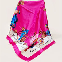 Chic Square Scarf for Women Satin Shawl