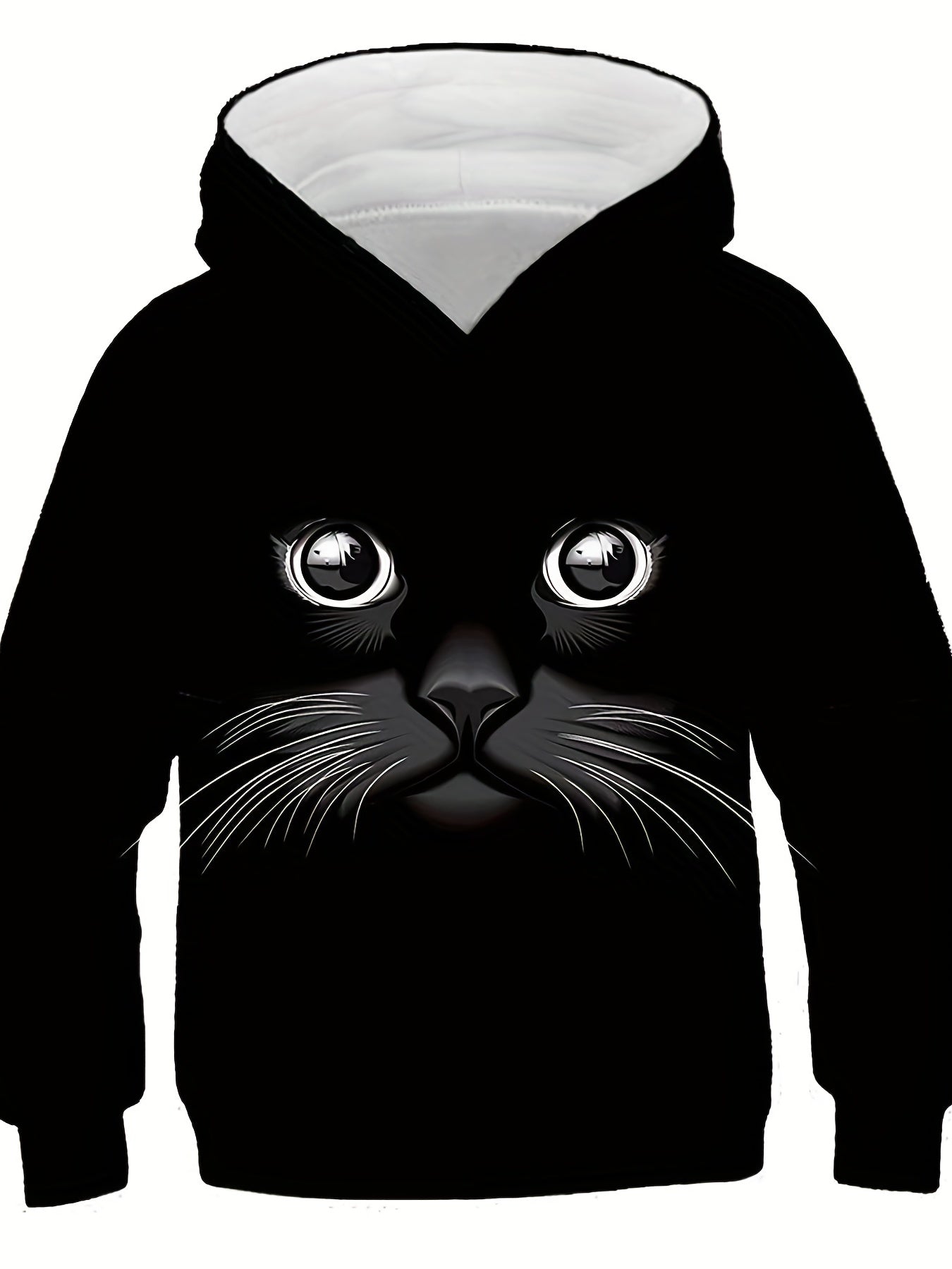 3D Cat Pattern Hoodie for Kids Hooded Long Sleeve Top