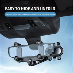 360 Rotatable Car Rearview Mirror Mobile Phone Holder Telescopic Phone Holder