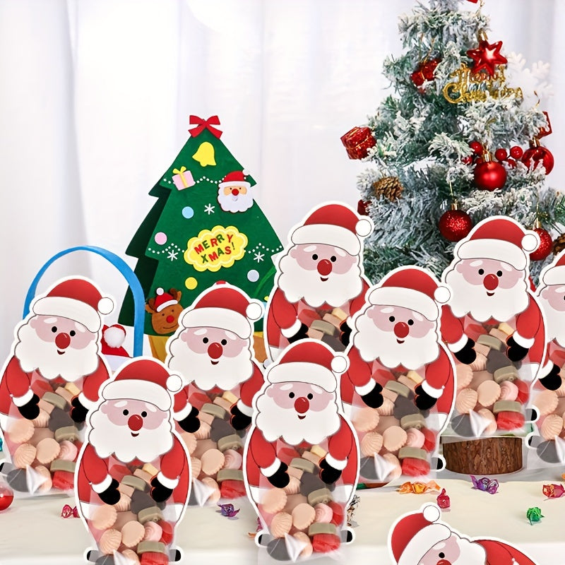 10pcs Santa Claus Candy Bags Small Christmas Family Gift Bags