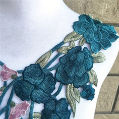 Embroidered Fabric Flower Venise Lace Sewing Applique Lace Collar