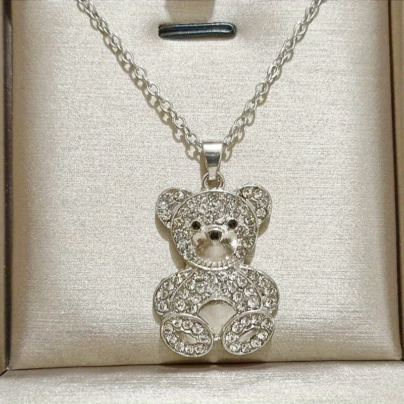 CZ Bear Necklace Girl Animal Accessories