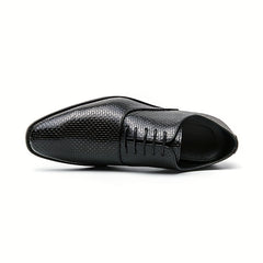 Men's Woven Effect Oxford Shoes Lace up Front Dress Shoes For Men