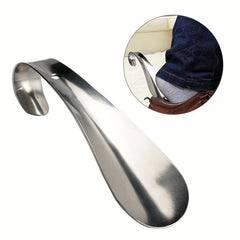 1pc Silver Stainless Steel Small Shoehorn Metal Hook Shoe Lifter