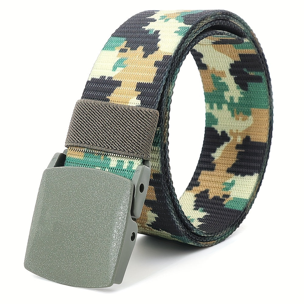Men's Breathable Nylon Belt With Buckle Camouflage Canvas