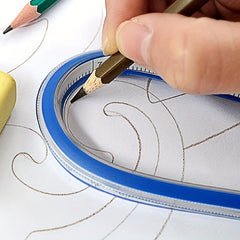 Flexible Curve Ruler Soft Plastic Tape Measure School Office Supplies