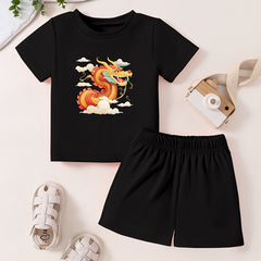 Toddler Dragon T shirt & Shorts 2pcs Summer Set