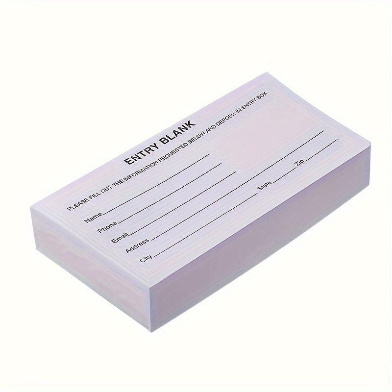 250 Blank Multicolor Raffle Tickets for School Event - Enrollment Form