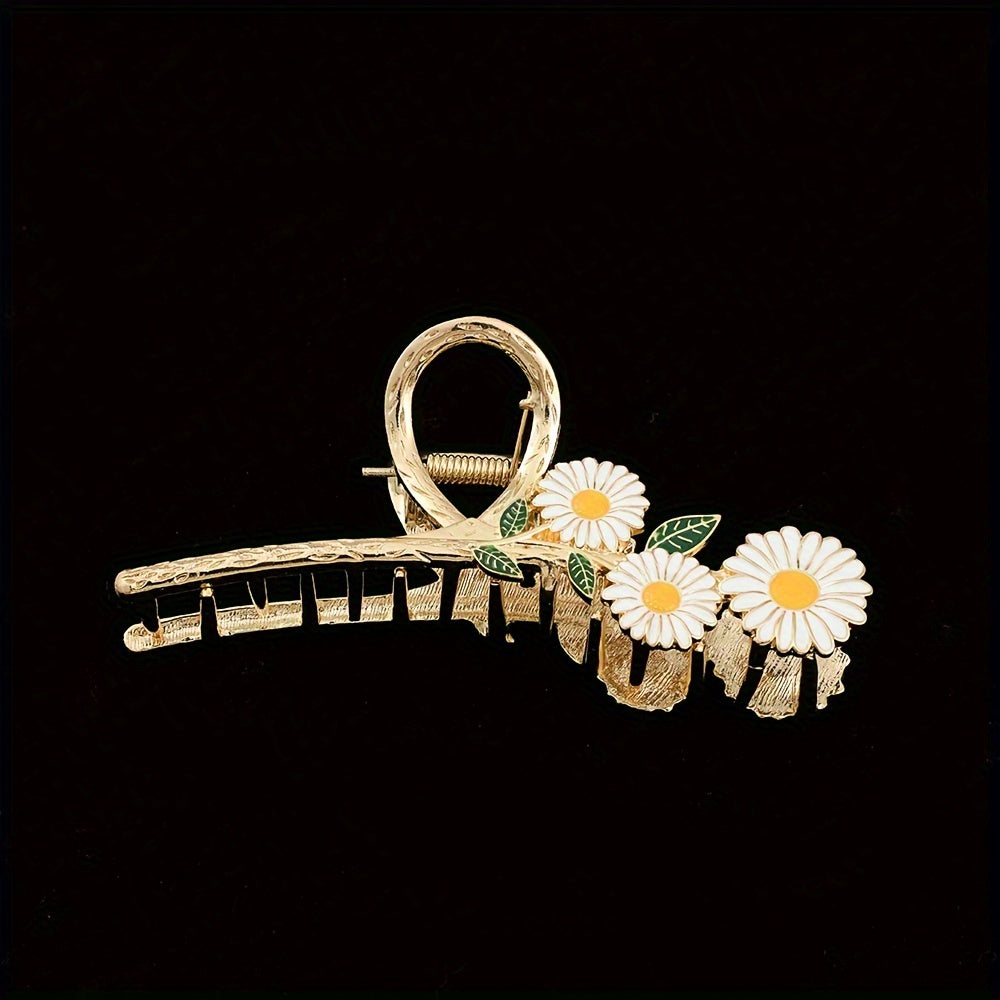 Large Daisy Hair Claw Clip Non-Slip Zinc Alloy Hair Accessory