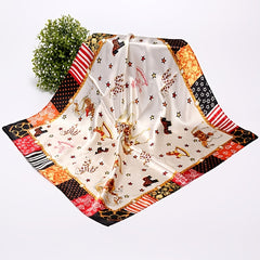 Silk Printing Square Scarf Multifunctional Headband