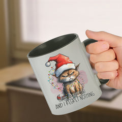 Christmas Cat Printed Coffee Mug 11oz - Ceramic Water Cup Christmas Gift