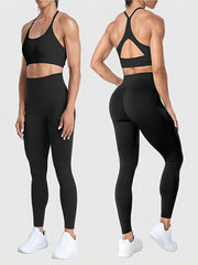 2pcs High Waisted Sports Leggings Soft Tummy Control Yoga Pants