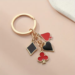 Heart Spade Enamel Keychain Bag Charm Women Girls Gift
