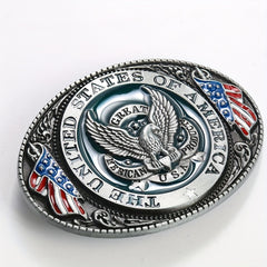 USA Flag Eagle Alphabet Belt Buckle for Jeans
