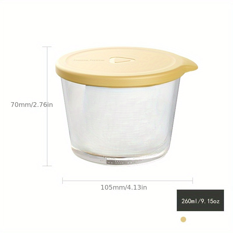 9.15oz Glass Fresh Keeping Box Microwave Bowl Refrigerator Food Storage Box