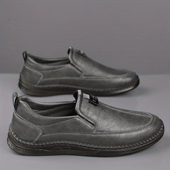 Men's Round Toe Loafer Shoes Slip On Non-slip Comfy Men's Shoes