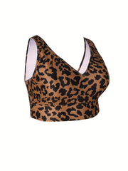 Leopard Print Sports Bra High Stretch Workout Fitness Bra
