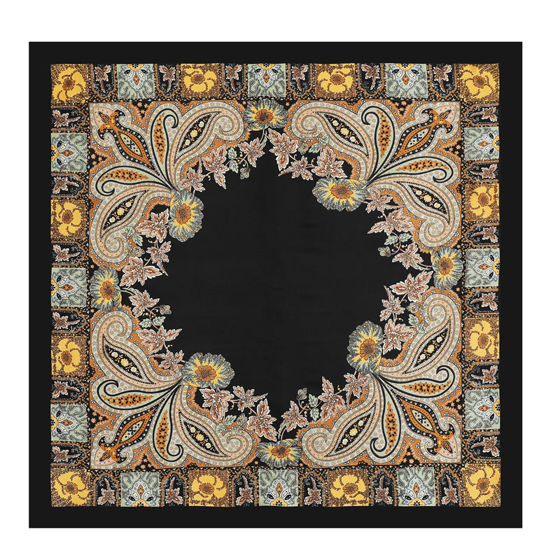 Vintage Printing Silk Scarf Neck Shawl Hair Wrap