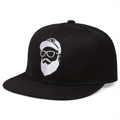 Bearded Man Embroidery Snapback Hat Hip Hop Baseball Cap