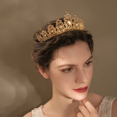 Baroque Rhinestone Crown Headband Princess Tiara
