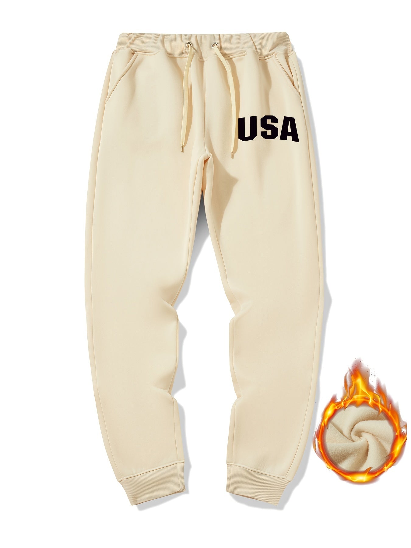 Men's Graphic Sherpa Fleece Drawstring Sweatpants
