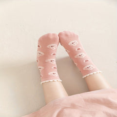 5 Pairs Girls Kids Socks Elastic Comfy Warm Socks For Autumn Winter