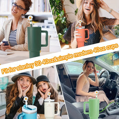 6pcs Reusable Silicone Straw Tips Cover for Party Favor Bags - Flower Design