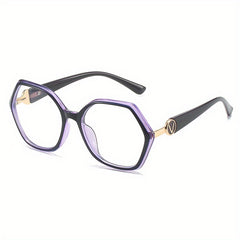 Geometric TR90 Clear Lens Glasses Anti Light for Men Women