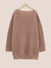V Neck Casual Sweater Long Sleeve Jumper