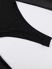 Turtleneck Faux Leather Long Sleeve Bodycon Bodysuit