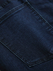 Rose Embroidery Ripped Jeans Mens Casual Street Style Denim Pants