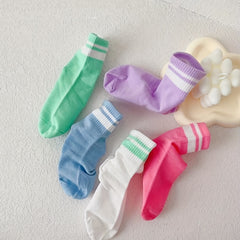 5pairs Girls Kids Breathable Comfy Boneless Socks Children's Socks