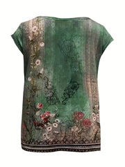 Cap Sleeve V Neck Summer Top