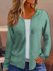 Eyelet Embroidered Open Front Cardigan