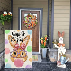 Easter Bunny Garden Flag Double Sided Burlap Small Yard Decoration