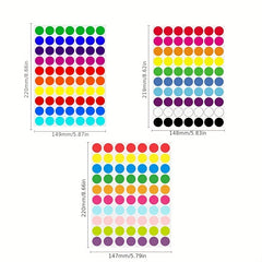 Colorful Dot Sticker Round Coded Label 1400pcs