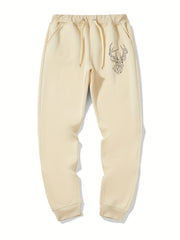 Geometric Deer Pattern Drawstring Joggers Men's Sweatpants