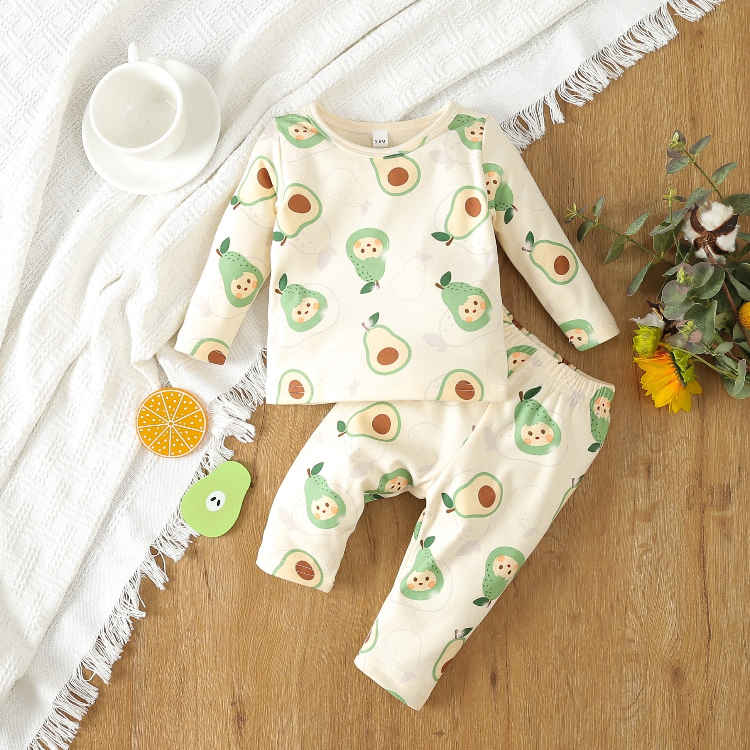 Baby Boys Girls Cartoon Graphic Pajama Set