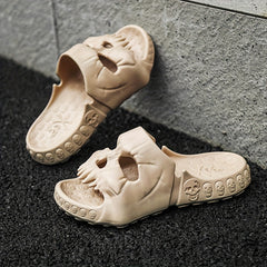 Men's Skull Slides Non Slip Slippers Open Toe Shoes Indoor Outdoor Beach Shower