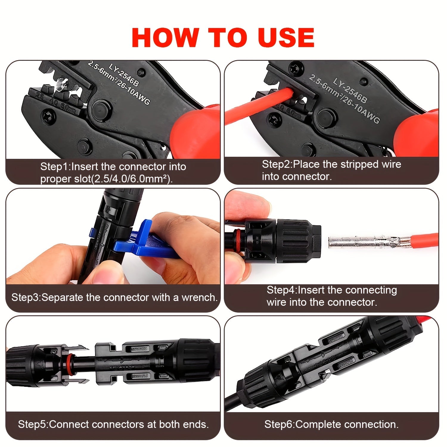 Solar Crimping Tool 2546B for PV Cable 2.5-4.6mm
