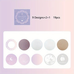 Moon Series Round Paper Light Retro Salt Tied Lace Hand Account Decorative