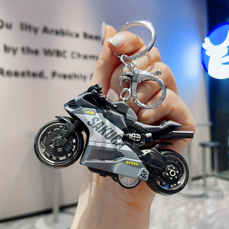 Mini Motorcycle Keychain Car Schoolbag Pendants