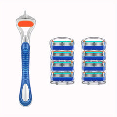 Men's Anti-Slip Disposable Razor Handle with Replacement Holder