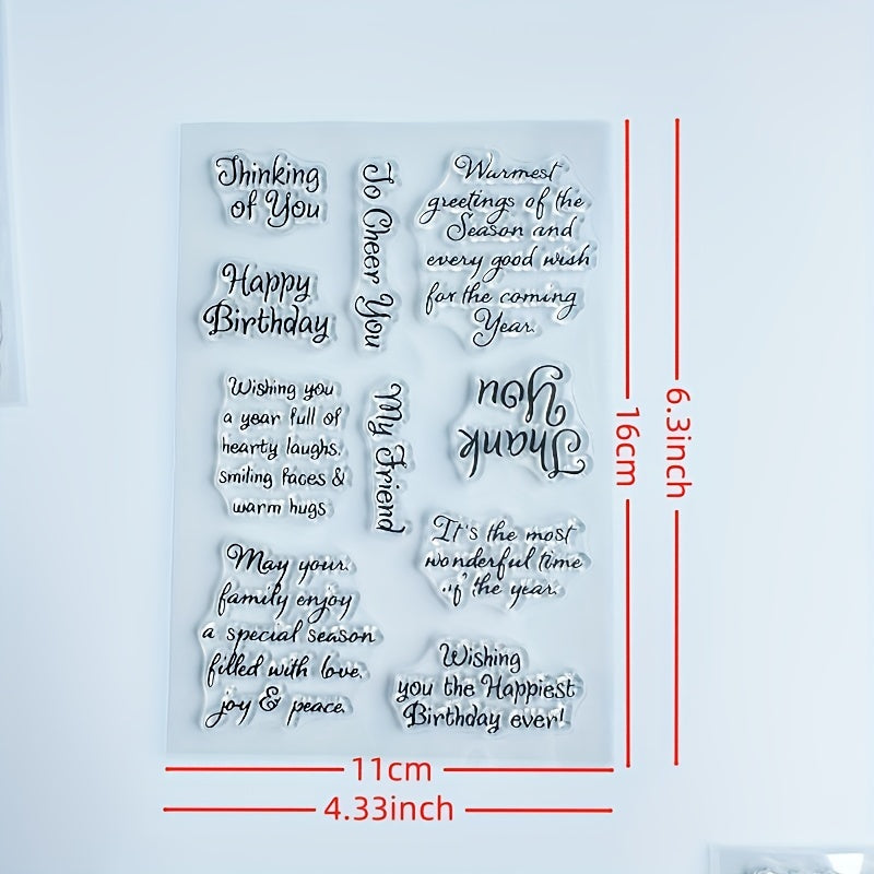 4 Sheets Rubber Stamp Set for Card Making Scrapbooking DIY Journaling