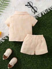 Baby Boys Casual Outfit Short Sleeve Shirt Short Set