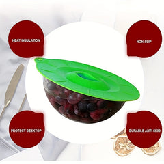 5pcs Silicone Lids Reusable Heat Resistant Food Suction Lids