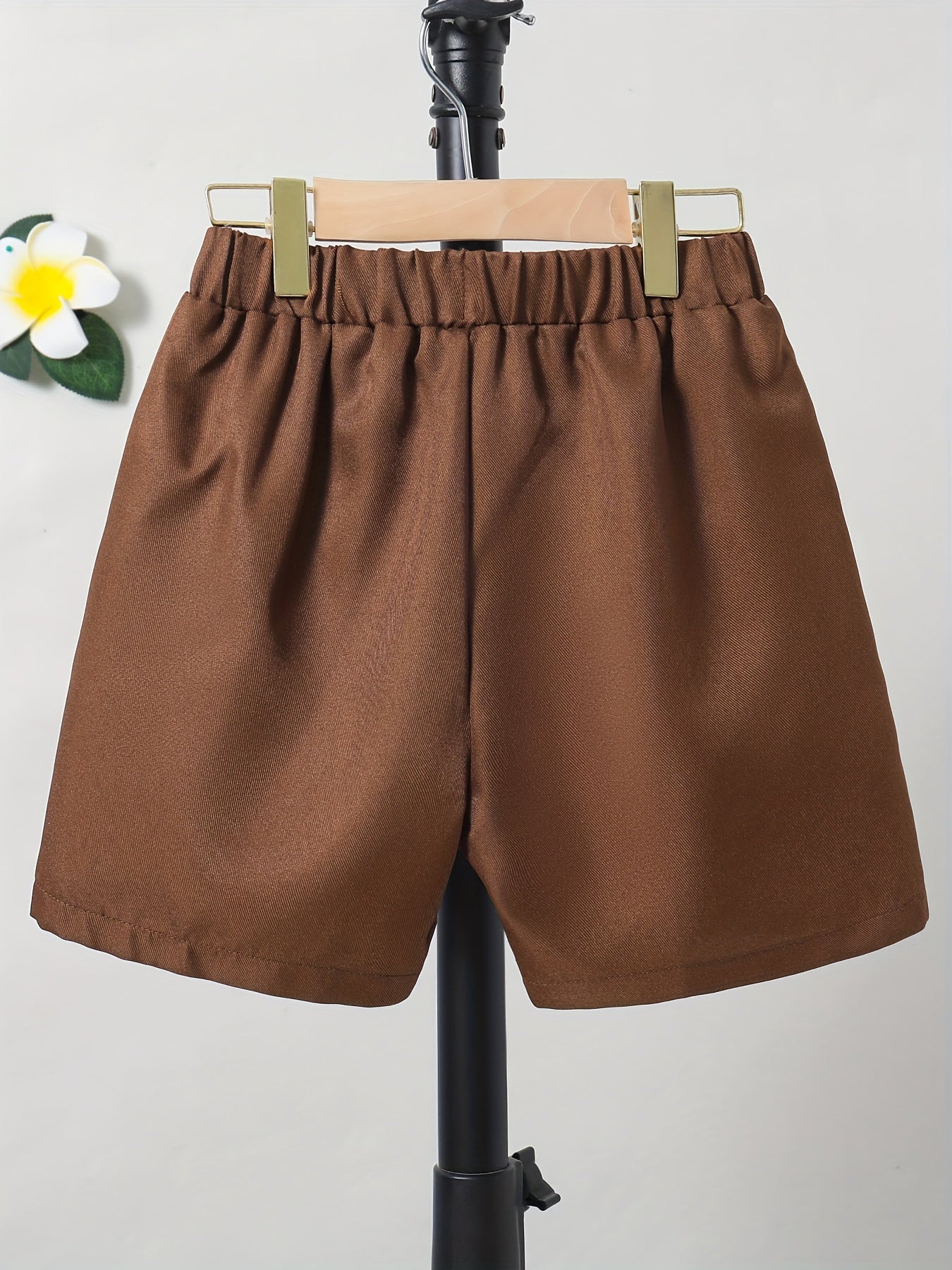 Boys Solid Shorts Casual Elastic Waist Shorts for Summer