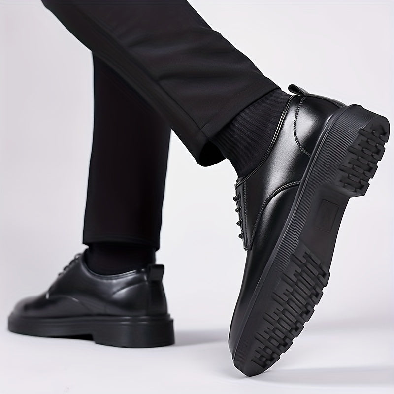 Men's Low Heel Derby Shoes Lace up Front Dress Shoes For Men